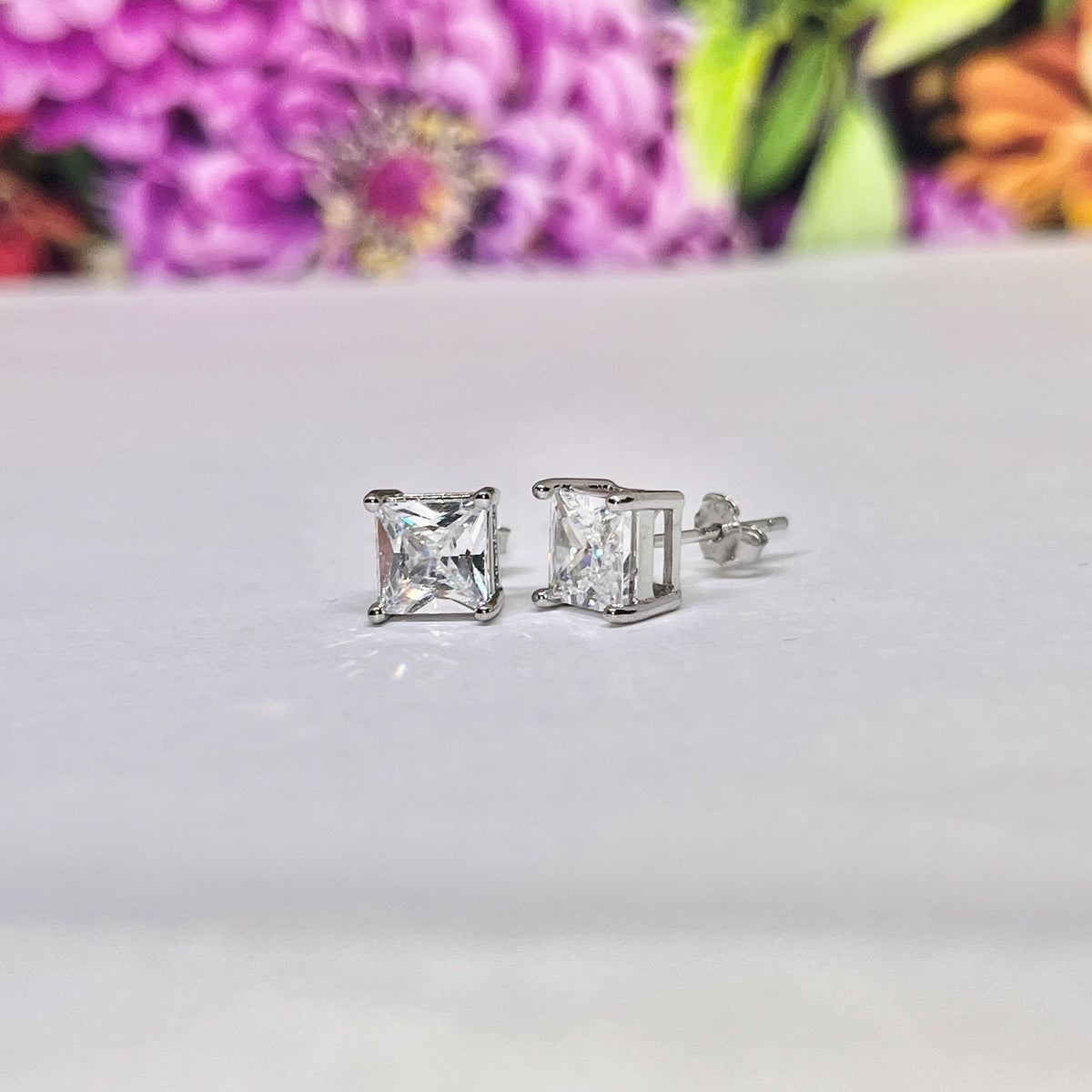 Moissanite Stud Earrings 1 Carat Silver