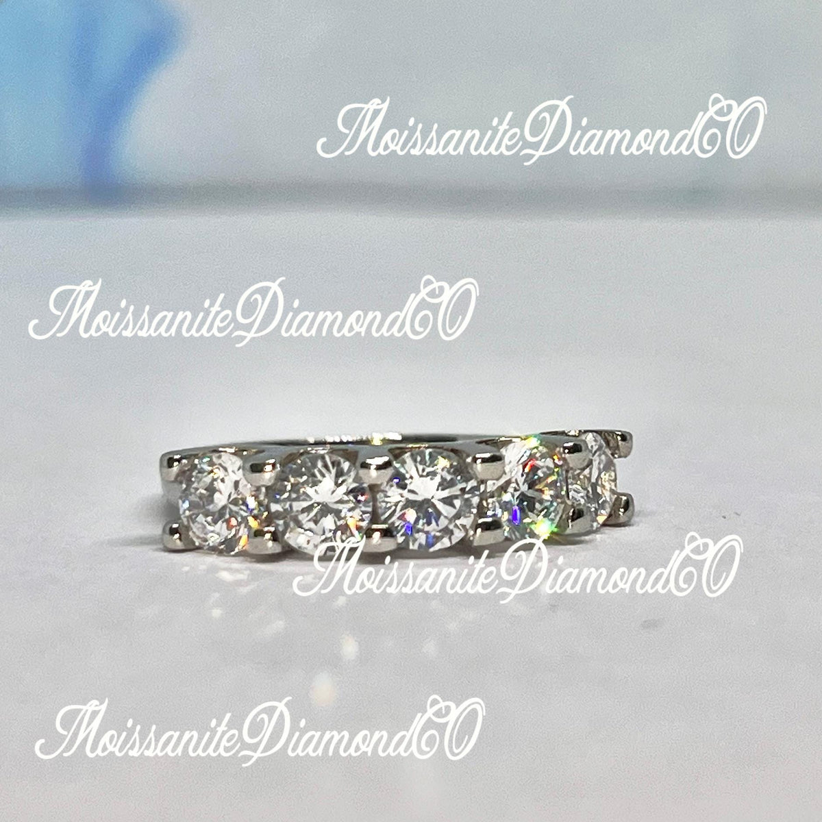 White Sapphire Eternity Ring: Sterling Silver Anniversary Band