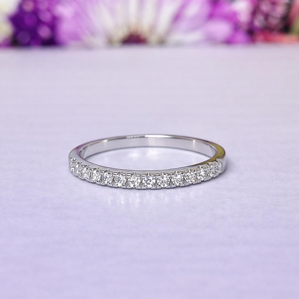 Moissanite Eternity Band : 925 Sterling Silver