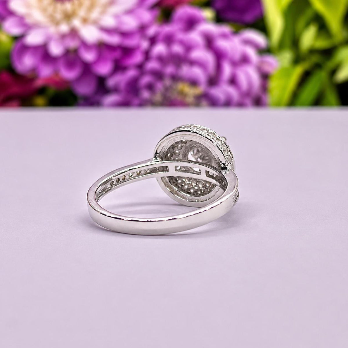Round Cut 1 Ct Moissanite Diamond Engagement Ring 925 Sterling Silver