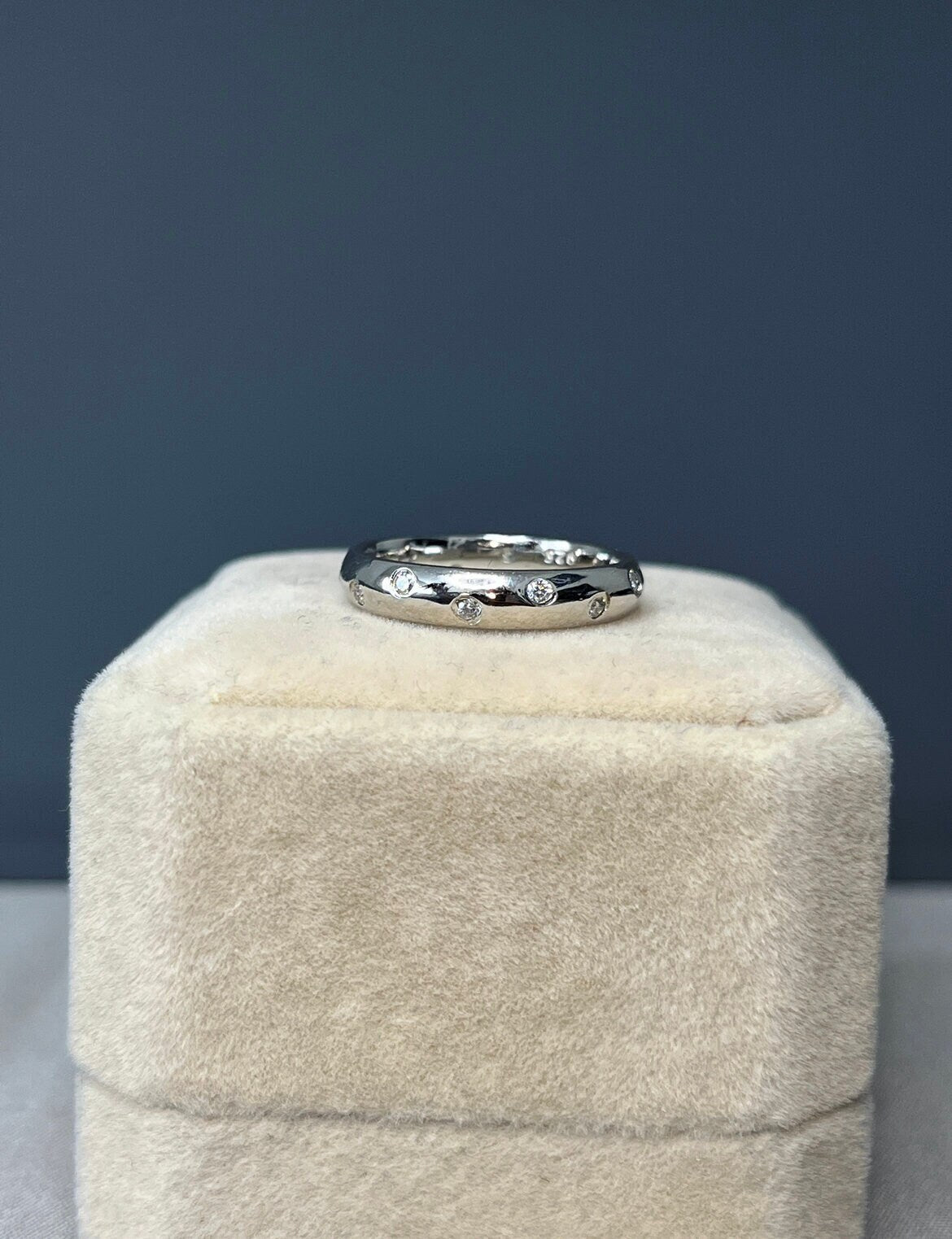 Moissanite Diamond Sterling Silver Wedding Band Ring