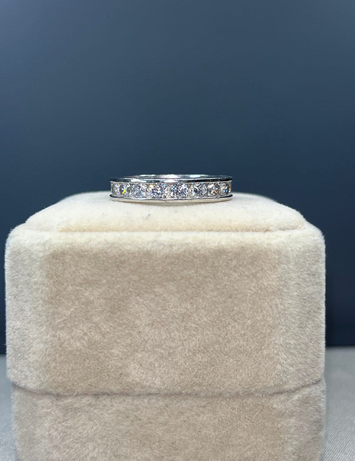 Moissanite Diamond Eternity Band: 925 Sterling Silver Anniversary Ring