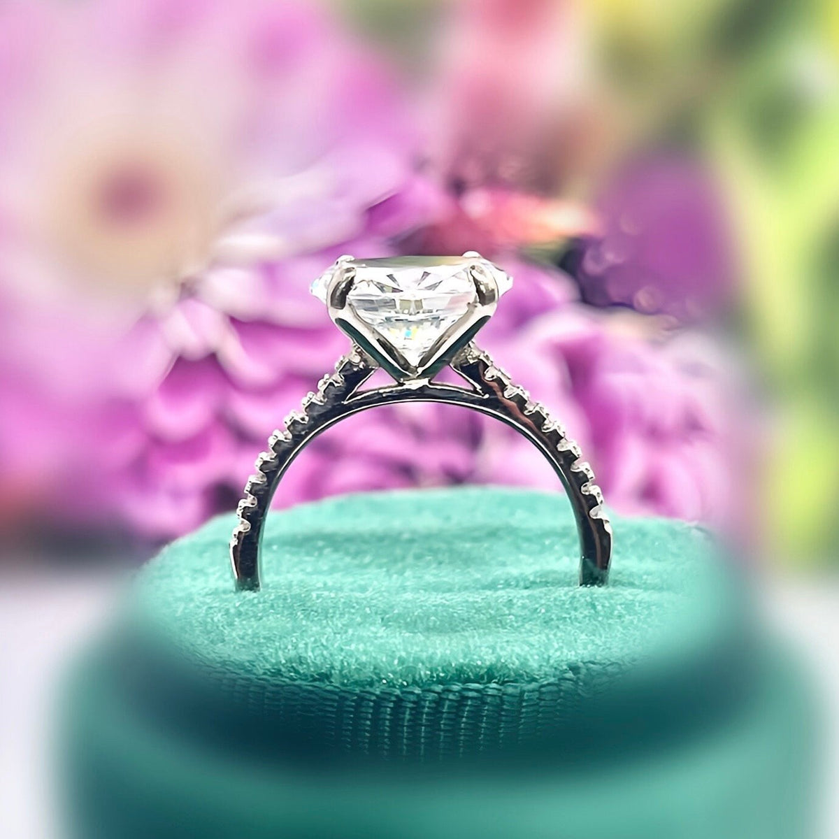 Oval Cut 4 CT White Sapphire 925 Sterling Silver Engagement Ring