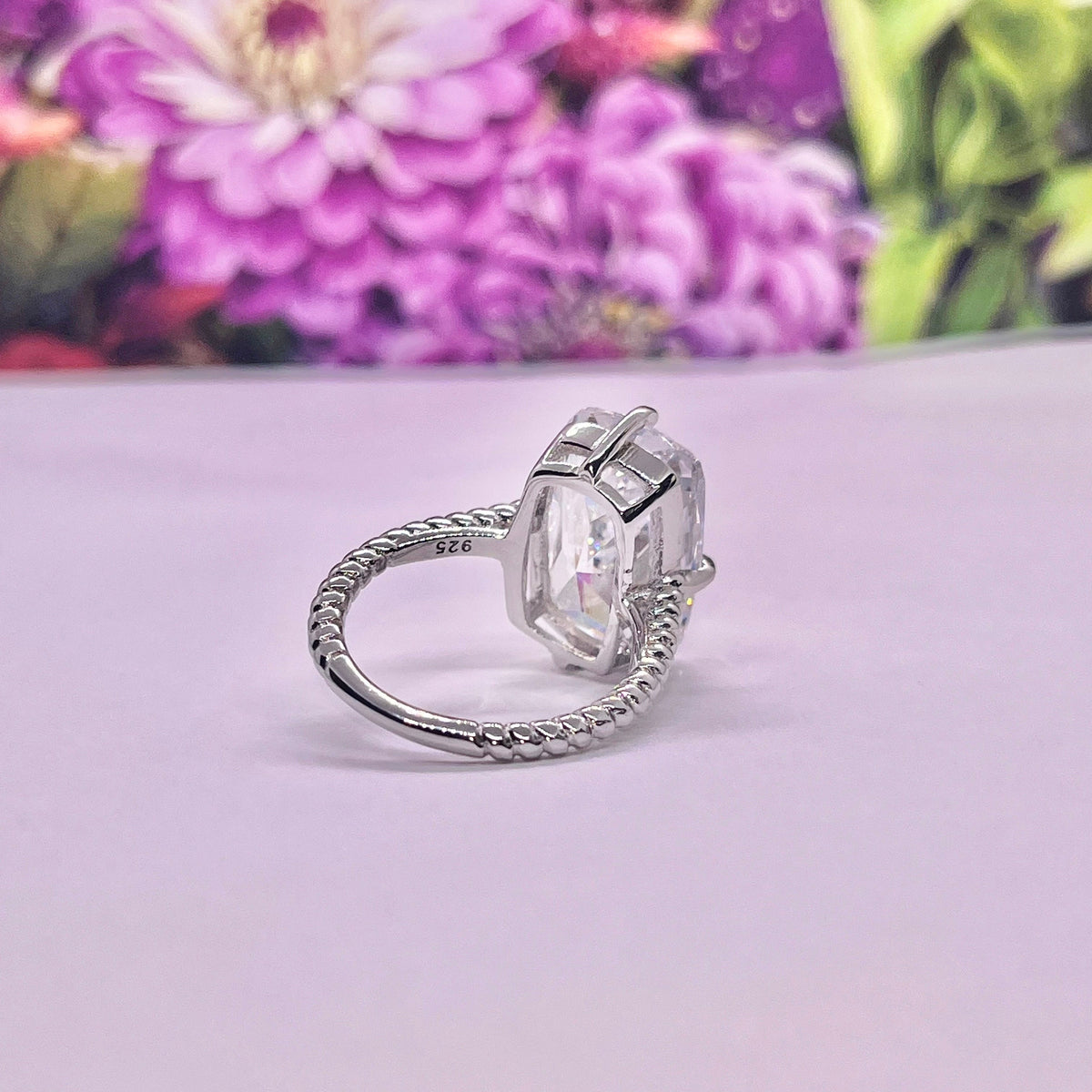 Solitaire 8.5 Carat White Sapphire Luxury Promise Engagement Ring 925 Sterling Silver