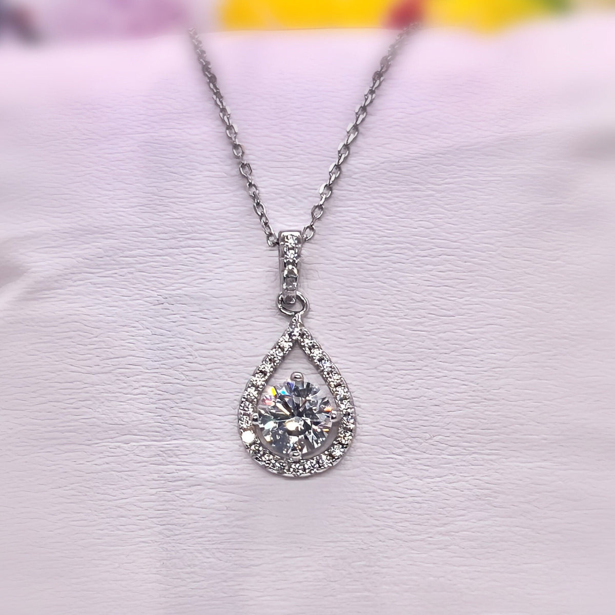 Moissanite Diamond 925 Sterling Silver Necklace - 1 Carat