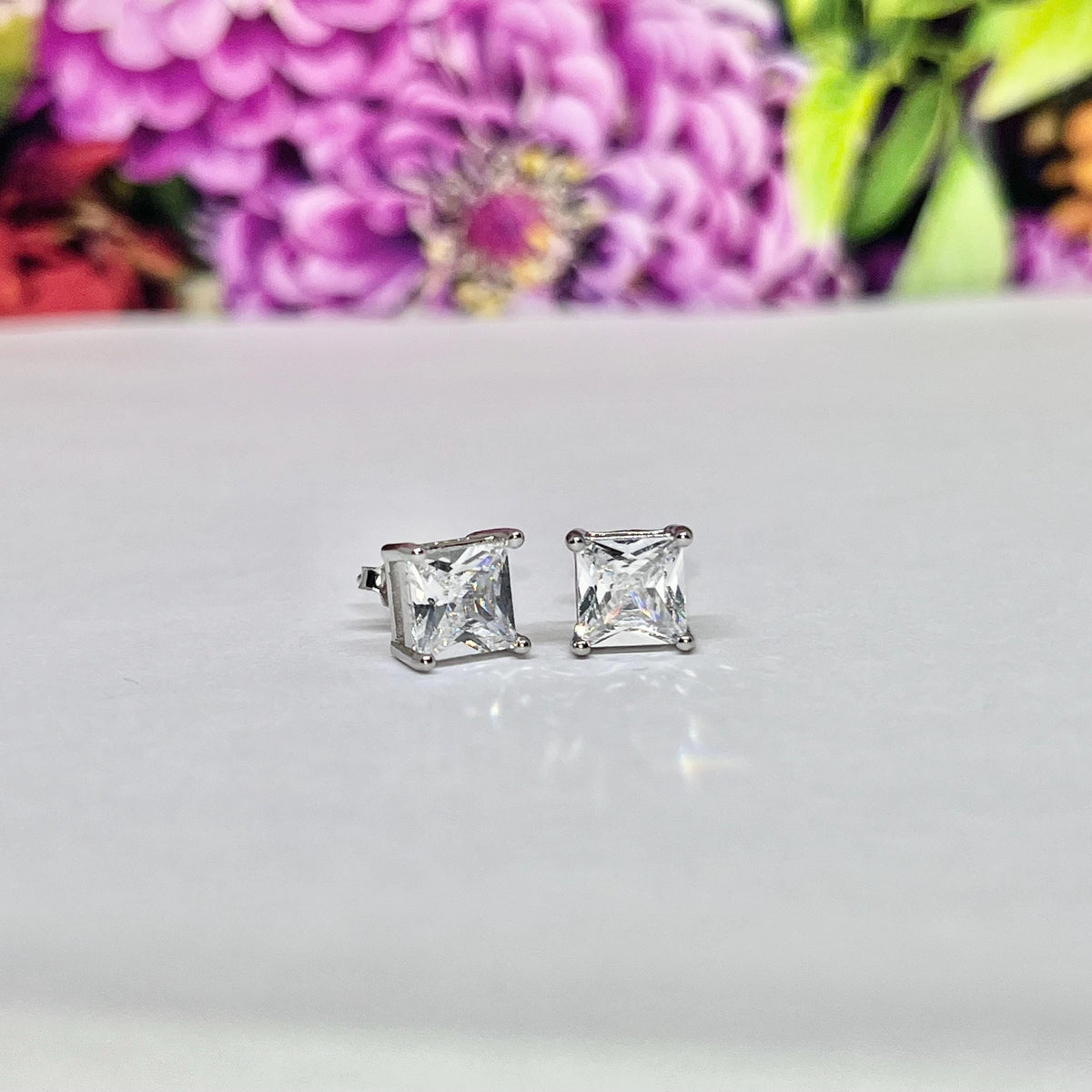 Moissanite Stud Earrings 1 Carat Silver