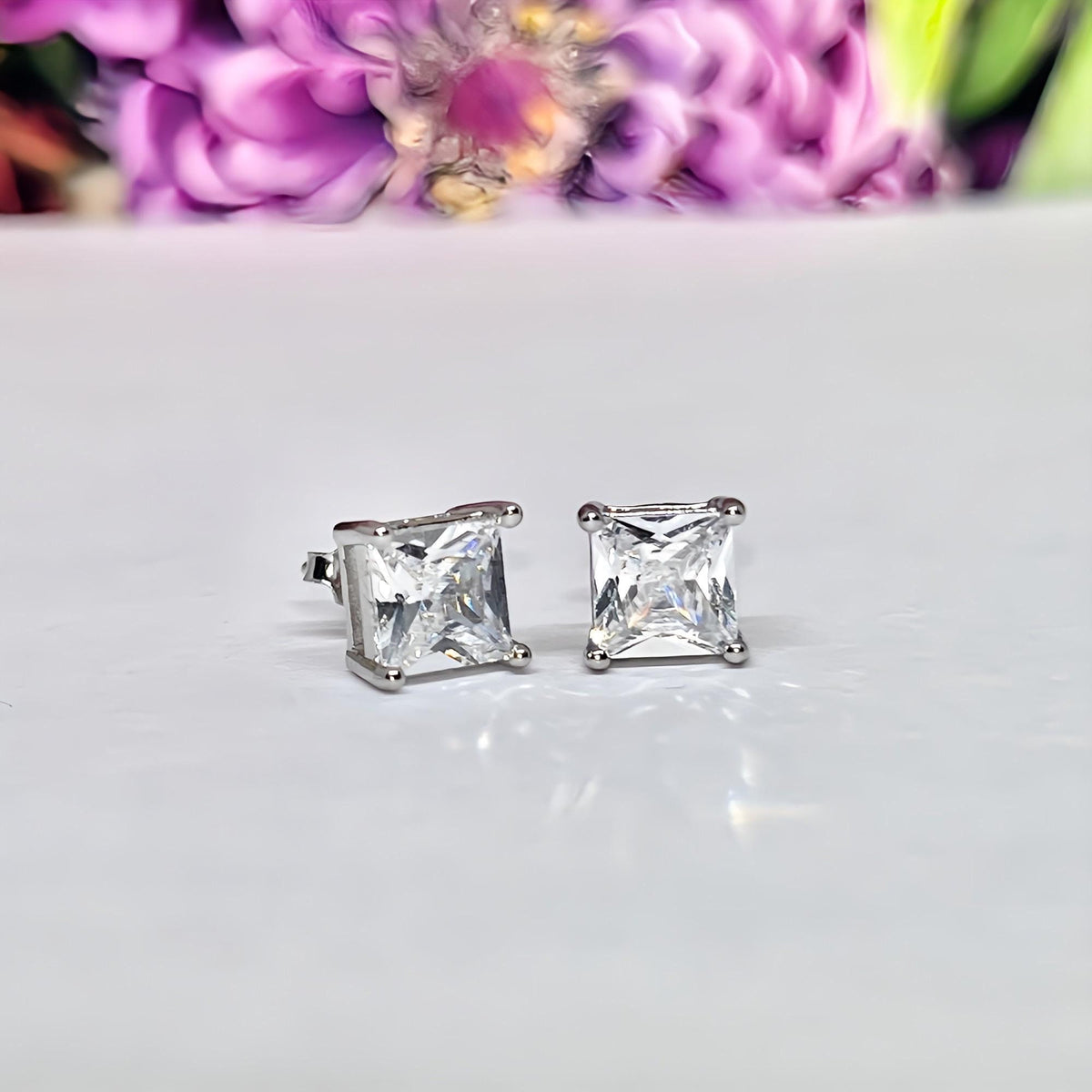 Moissanite Stud Earrings 1 Carat Silver