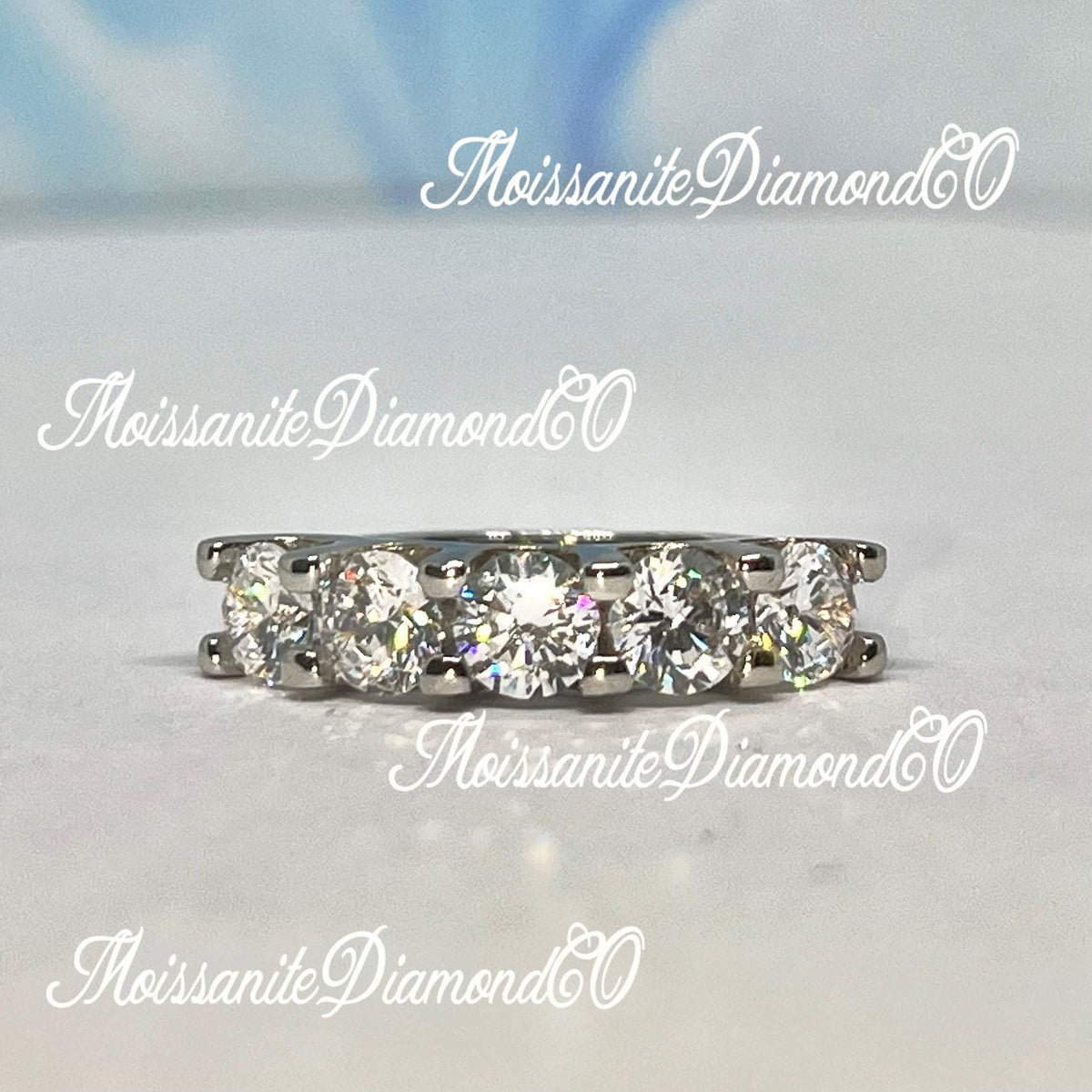 White Sapphire Eternity Ring: Sterling Silver Anniversary Band