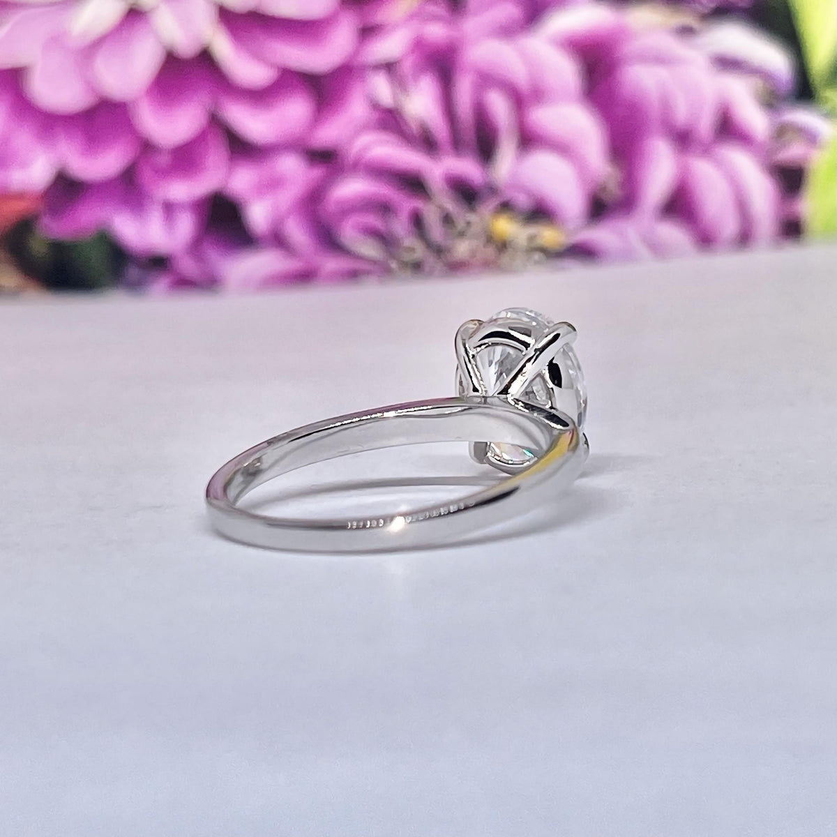 Oval 2ct Moissanite Engagement Ring : Sterling Silver
