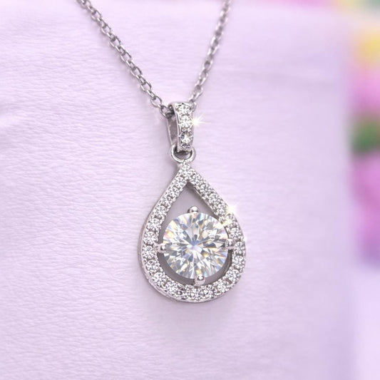Moissanite Diamond 925 Sterling Silver Necklace - 1 Carat