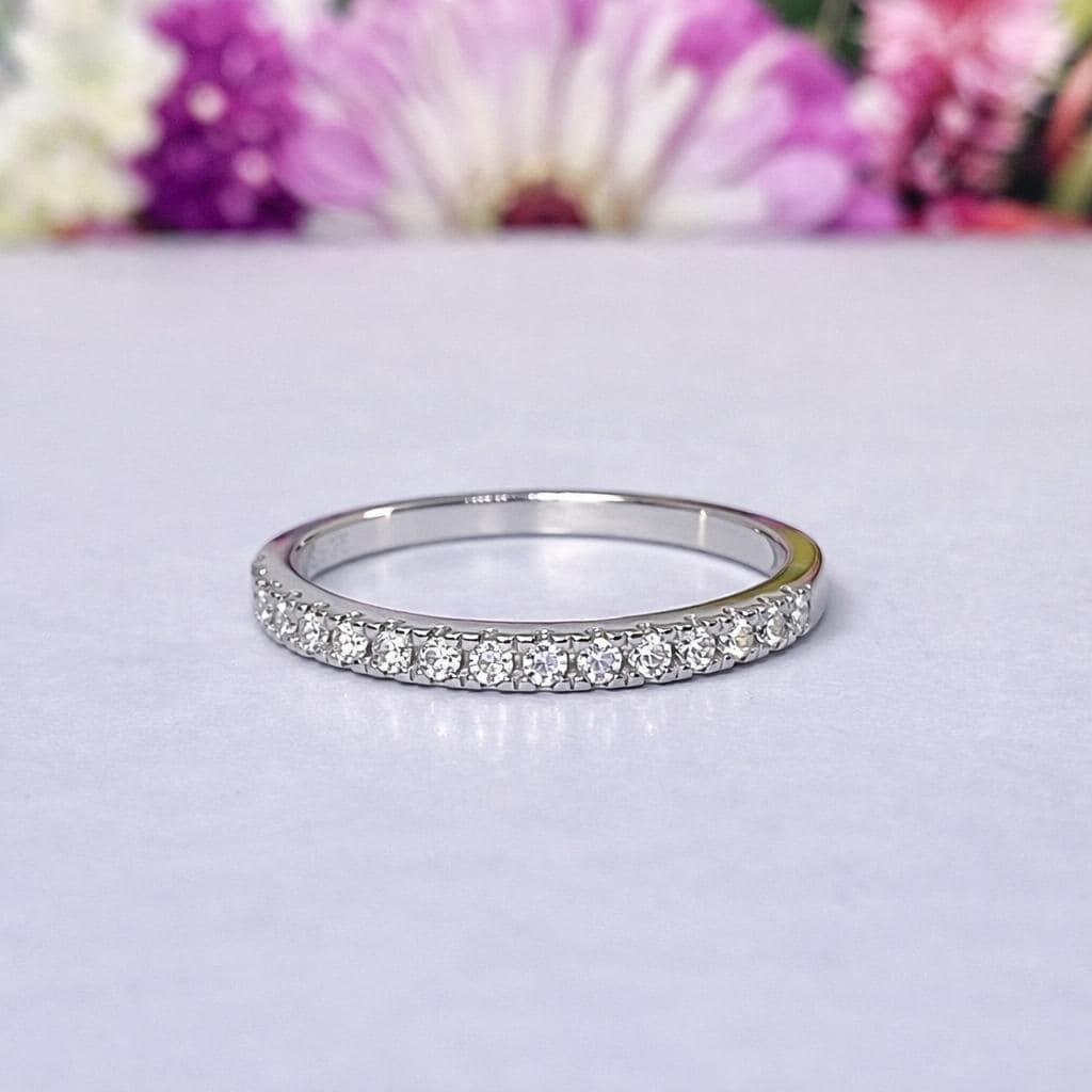Moissanite Eternity Band : 925 Sterling Silver