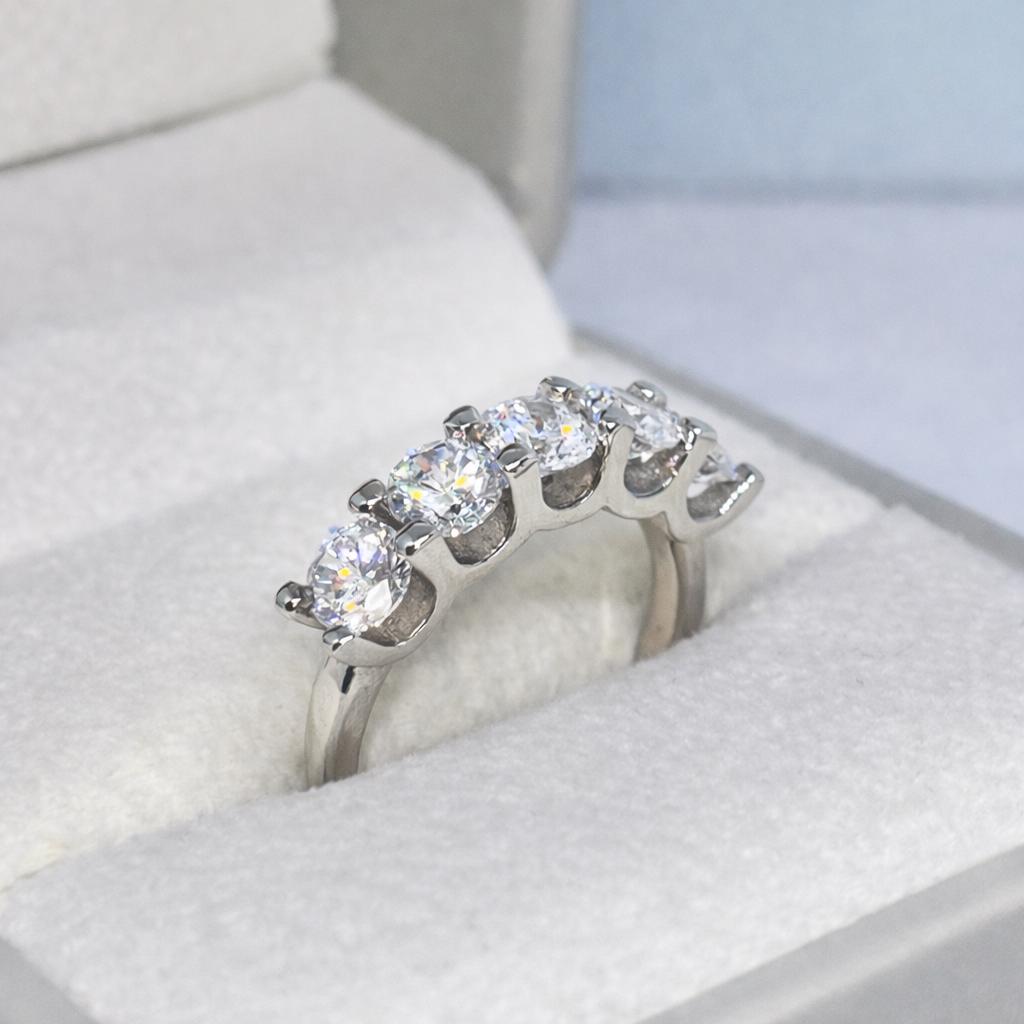 White Sapphire Eternity Ring: Sterling Silver Anniversary Band