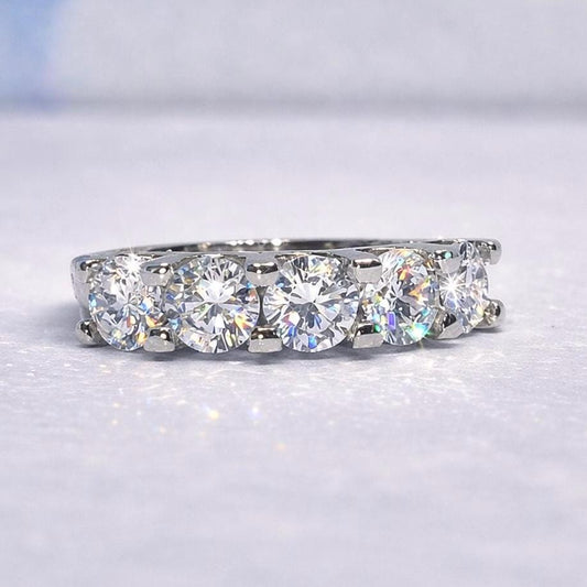 White Sapphire Eternity Ring: Sterling Silver Anniversary Band