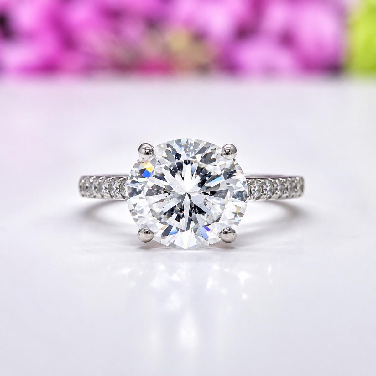 Oval Cut 4 CT White Sapphire 925 Sterling Silver Engagement Ring