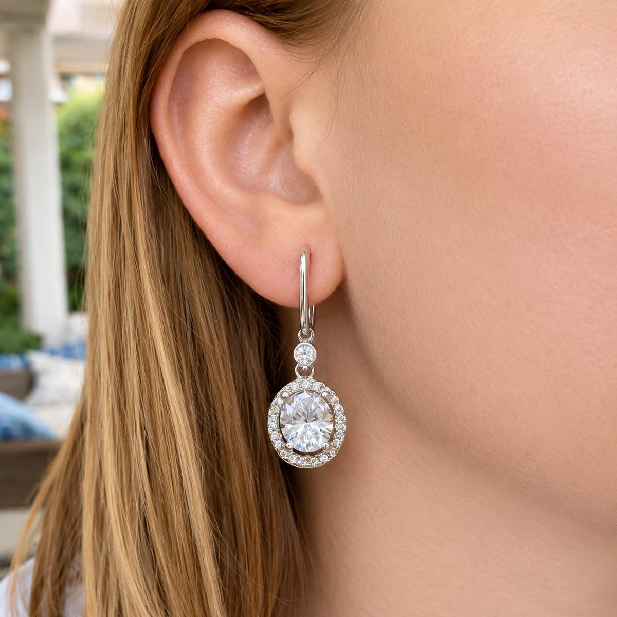 Oval Cut 1.5 Ct Moissanite Dangle Earrings: 925 Sterling Silver