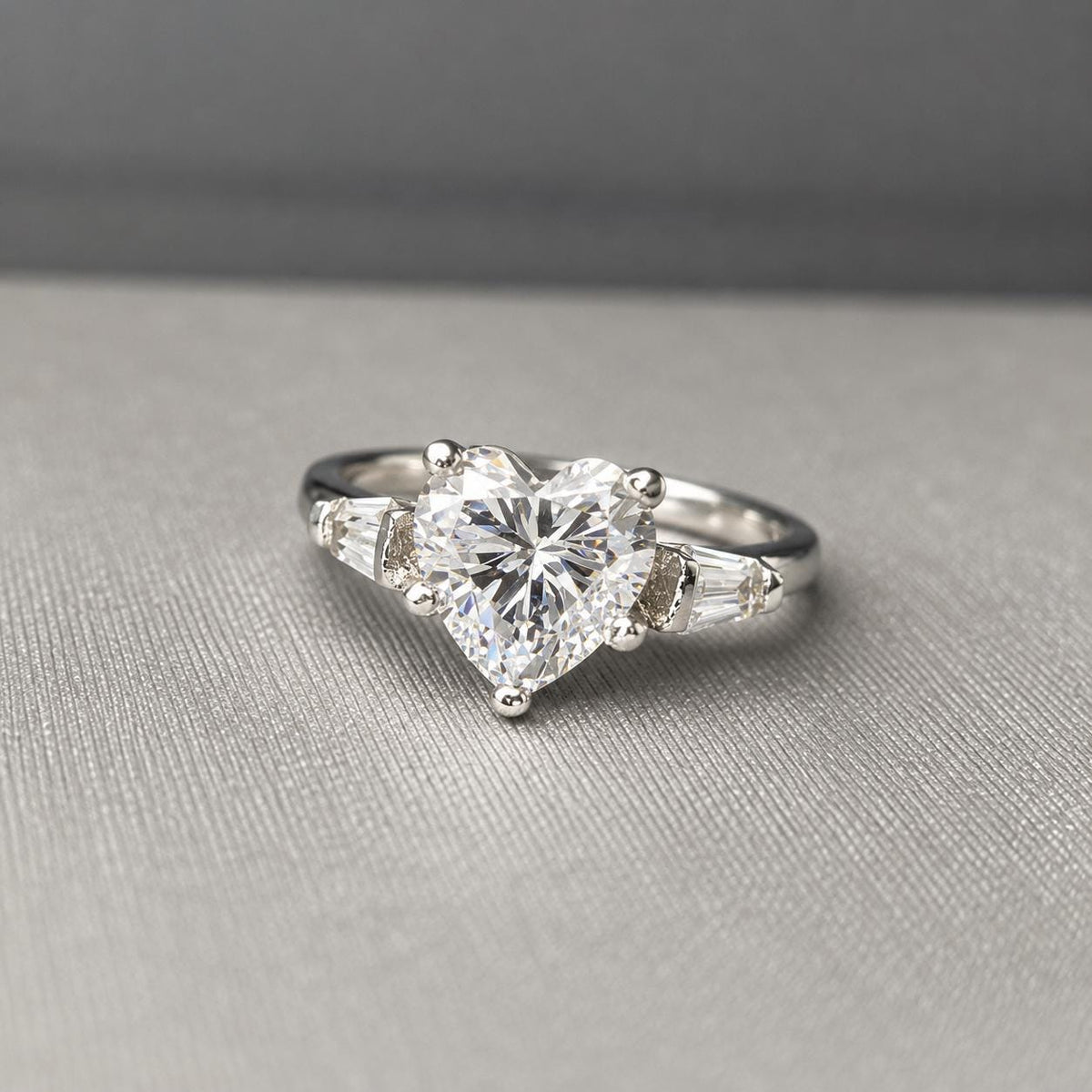 Heart 2 Ct Moissanite Diamond Promise Engagement Ring 925 Sterling Silver