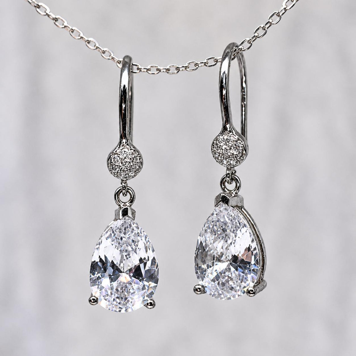 Pear Cut 4 Ct Moissanite Earrings Dangle Drop Earrings : 925 Sterling Silver