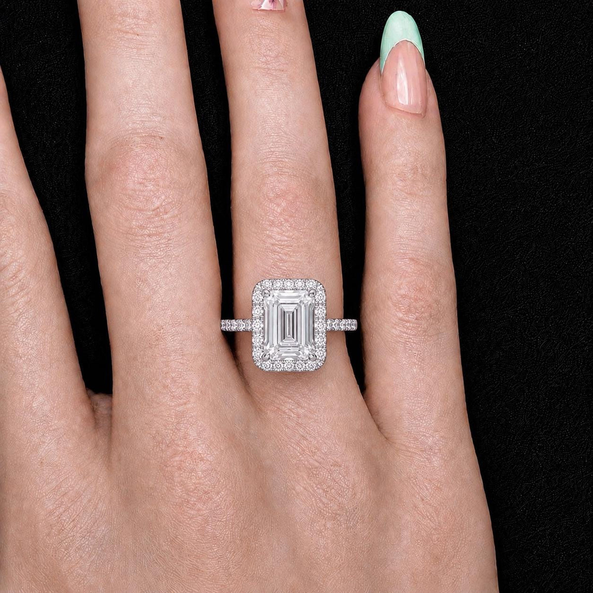 Radiant Cut 2 Carat Moissanite Diamond Engagement Promise Ring