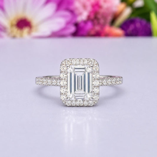 Radiant Cut 2 Carat Moissanite Diamond Engagement Promise Ring
