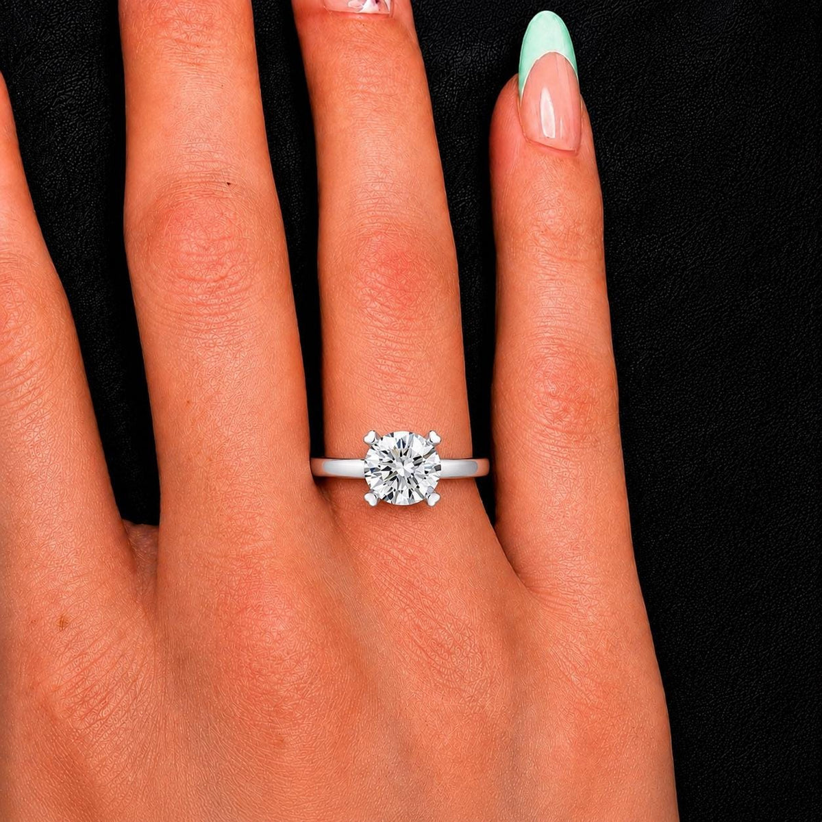 Heart Pronged 1.5 Carat Moissanite Diamond Engagement Wedding Ring : 925 Sterling Silver